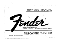 Fender Telecaster-Thinline-1971 - Owners Manual